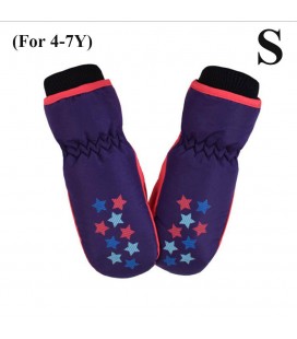 Рукавички дитячі фіолетові із зірками, розмір S (4-7 років)